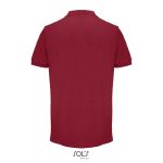 Polo coton peigné homme manches courtes 2 boutons couleur rouge foncé vue arrière