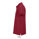 Polo coton peigné homme manches courtes 2 boutons couleur rouge foncé vue latérale