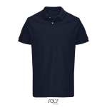 Polo coton peigné homme manches courtes 2 boutons couleur bleu marine
