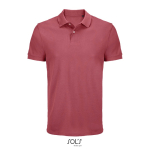 Polo coton peigné homme manches courtes 2 boutons couleur corail