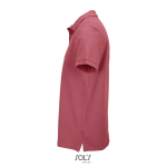 Polo coton peigné homme manches courtes 2 boutons couleur corail vue latérale