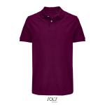 Polo coton peigné homme manches courtes 2 boutons couleur grenat deuxième vue