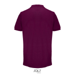 Polo coton peigné homme manches courtes 2 boutons couleur grenat vue arrière