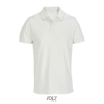 Polo coton peigné homme manches courtes 2 boutons couleur blanc cassé