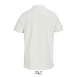 Polo coton peigné homme manches courtes 2 boutons couleur blanc cassé vue arrière