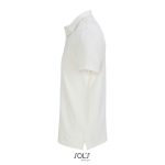 Polo coton peigné homme manches courtes 2 boutons couleur blanc cassé vue latérale