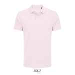 Polo coton peigné homme manches courtes 2 boutons couleur rose pastel