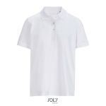 Polo coton peigné femme manches courtes 3 boutons couleur blanc neuvième vue