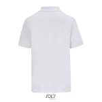 Polo coton peigné femme manches courtes 3 boutons couleur blanc vue arrière