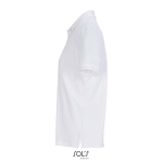 Polo coton peigné femme manches courtes 3 boutons couleur blanc vue latérale