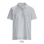 Polo coton peigné femme manches courtes 3 boutons couleur gris huitième vue