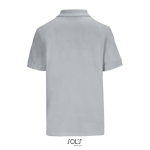 Polo coton peigné femme manches courtes 3 boutons couleur gris vue arrière