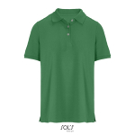 Polo coton peigné femme manches courtes 3 boutons couleur vert huitième vue