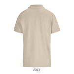 Polo coton peigné femme manches courtes 3 boutons couleur nude vue arrière