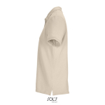 Polo coton peigné femme manches courtes 3 boutons couleur nude vue latérale