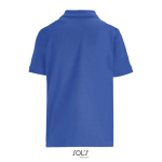 Polo coton peigné femme manches courtes 3 boutons couleur bleu roi vue arrière
