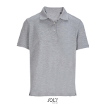 Polo coton peigné femme manches courtes 3 boutons couleur gris clair
