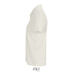 Polo coton peigné femme manches courtes 3 boutons couleur naturel vue latérale