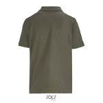 Polo coton peigné femme manches courtes 3 boutons couleur vert militaire vue arrière