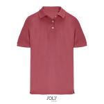Polo coton peigné femme manches courtes 3 boutons couleur corail