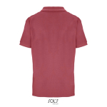 Polo coton peigné femme manches courtes 3 boutons couleur corail vue arrière