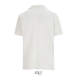 Polo coton peigné femme manches courtes 3 boutons couleur blanc cassé vue arrière