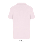 Polo coton peigné femme manches courtes 3 boutons couleur rose pastel vue arrière
