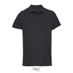 Polo sportif polyester recyclé manches courtes 3 boutons couleur noir