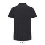 Polo sportif polyester recyclé manches courtes 3 boutons couleur noir vue arrière