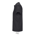 Polo sportif polyester recyclé manches courtes 3 boutons couleur noir vue latérale