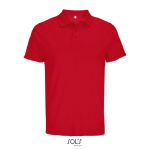 Polo sportif polyester recyclé manches courtes 3 boutons couleur rouge cinquième vue