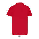 Polo sportif polyester recyclé manches courtes 3 boutons couleur rouge vue arrière
