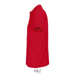 Polo sportif polyester recyclé manches courtes 3 boutons couleur rouge vue latérale