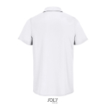 Polo sportif polyester recyclé manches courtes 3 boutons couleur blanc vue arrière
