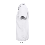 Polo sportif polyester recyclé manches courtes 3 boutons couleur blanc vue latérale