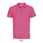 Polo sportif polyester recyclé manches courtes 3 boutons couleur rose dixième vue