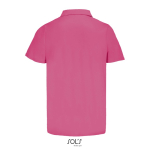 Polo sportif polyester recyclé manches courtes 3 boutons couleur rose vue arrière