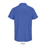 Polo sportif polyester recyclé manches courtes 3 boutons couleur bleu roi vue arrière