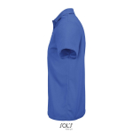 Polo sportif polyester recyclé manches courtes 3 boutons couleur bleu roi vue latérale