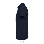 Polo sportif polyester recyclé manches courtes 3 boutons couleur bleu marine vue latérale
