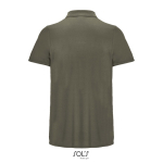 Polo sportif polyester recyclé manches courtes 3 boutons couleur vert militaire vue arrière