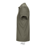 Polo sportif polyester recyclé manches courtes 3 boutons couleur vert militaire vue latérale