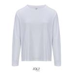 T-shirt coton semi-peigné manches longues col rond couleur blanc neuvième vue