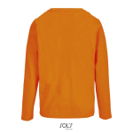 T-shirt coton semi-peigné manches longues col rond couleur orange vue arrière