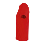 T-shirt unisexe en matériaux recyclés col rond couleur rouge vue latérale