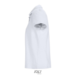 Polo femme 100% coton peigné col côtelé avec 3 boutons couleur blanc vue latérale