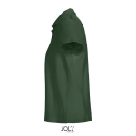 Polo femme 100% coton peigné col côtelé avec 3 boutons couleur vert foncé vue latérale