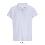 Polo femme 100% coton peigné col côtelé avec 3 boutons couleur lilas
