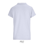 Polo femme 100% coton peigné col côtelé avec 3 boutons couleur lilas vue arrière