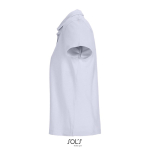 Polo femme 100% coton peigné col côtelé avec 3 boutons couleur lilas vue latérale